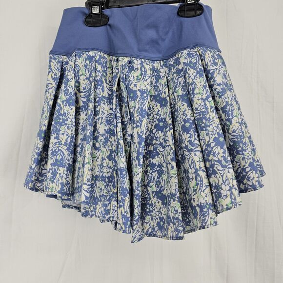 Aerie Blue Floral Pleated Mini Tennis Skort Skirt With Shorts Medium coquette - Picture 3 of 5